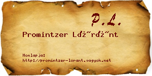 Promintzer Lóránt névjegykártya